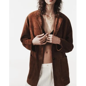 Fall Plush Leather Single Breasted Blazer