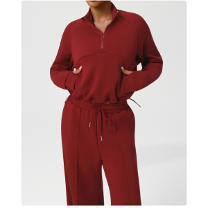 High Waist Casual Wide Leg Pants Autumn Winter Yoga Workout Sweatshirt Set
