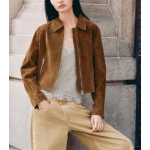 Personality Street All Match Suede Zipper Collared Coat