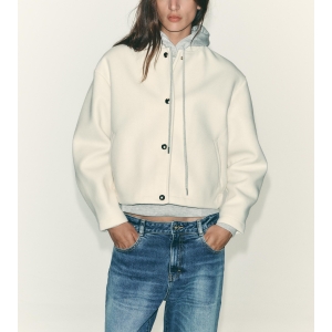 Casual Simple Solid Color Stand Collar Short Bomber Jacket Coat