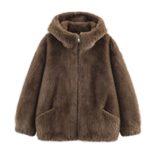 Fall Faux Shearling Jacket Long Sleeve Fur Casual Zip Coat