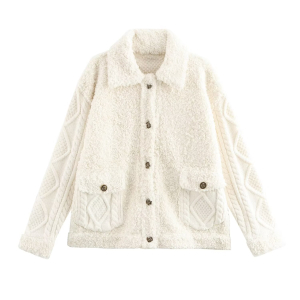 Diamond Quilted Short Cotton Jacket Small Coat Collared Pocket Design
