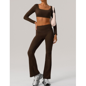 Nude Feel Yoga with Chest Pad Quick Drying Tight Fitness Casual Sports Dance Two Piece Sets