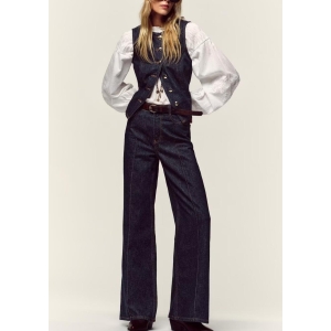 Autumn Casual Denim Vest Belt Pants Sets