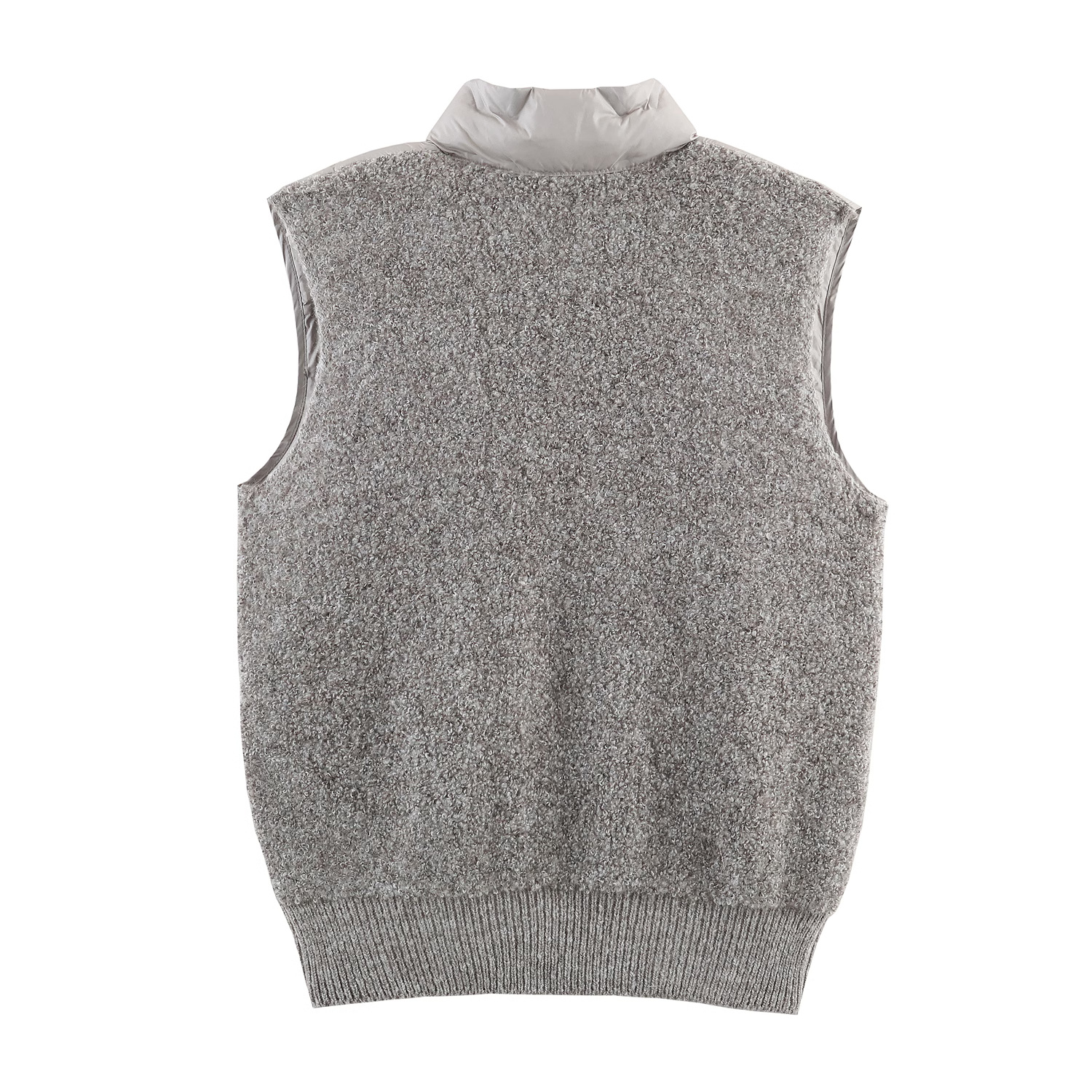 Winter Towel Needle Patchwork Stand up Collar Diamond Zipper Sleeveless Waistcoat Vest 5 Winter Towel Needle Patchwork Stand Up Collar Diamond Zipper Sleeveless Waistcoat Vest - Image 5