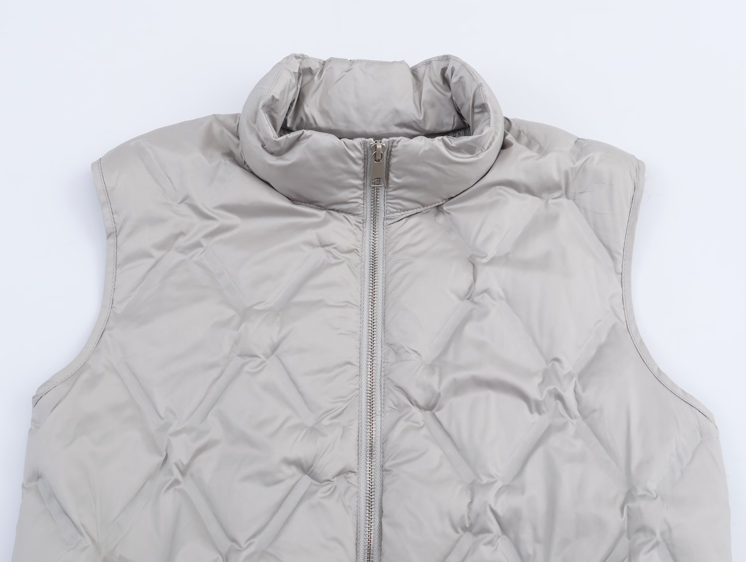 Winter Towel Needle Patchwork Stand up Collar Diamond Zipper Sleeveless Waistcoat Vest 6 Winter Towel Needle Patchwork Stand Up Collar Diamond Zipper Sleeveless Waistcoat Vest - Image 6