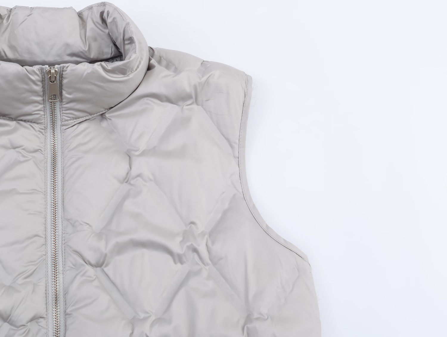 Winter Towel Needle Patchwork Stand up Collar Diamond Zipper Sleeveless Waistcoat Vest 7 Winter Towel Needle Patchwork Stand Up Collar Diamond Zipper Sleeveless Waistcoat Vest - Image 7