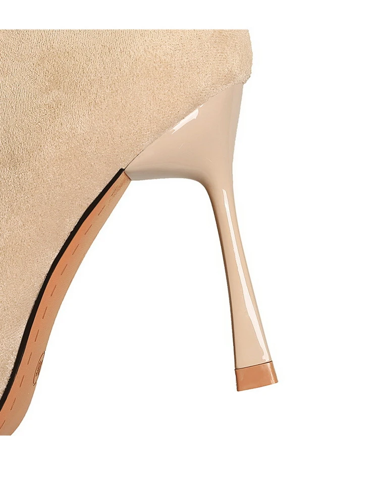 Pointed Toe Suede Stiletto Heel Belt Buckle Side Zipper High Heel Boots 24 Pointed Toe Suede Stiletto Heel Belt Buckle Side Zipper High Heel Boots - Image 10