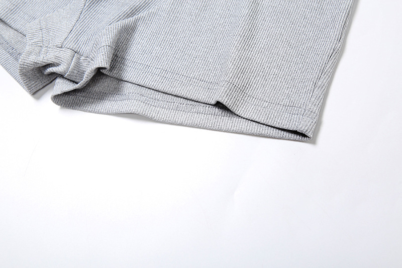Autumn Casual Round Neck Solid Color Slim Fit I Shape Vest High Waist Shorts Suit 8 Autumn Casual Round Neck Solid Color Slim Fit I Shape Vest High Waist Shorts Suit - Image 8