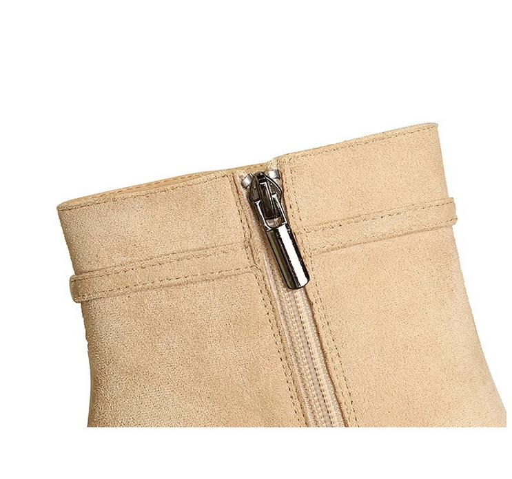Pointed Toe Suede Stiletto Heel Belt Buckle Side Zipper High Heel Boots 22 Pointed Toe Suede Stiletto Heel Belt Buckle Side Zipper High Heel Boots - Image 8