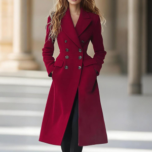Autumn Winter Double Breasted Long Coat Reversible Woolen