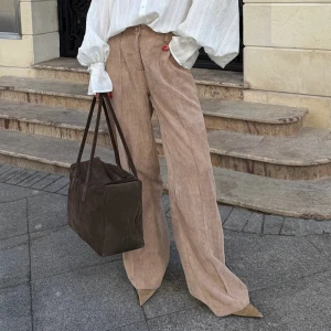 Cotton Corduroy Fall Retro Wide Leg Pants Loose Casual Trousers
