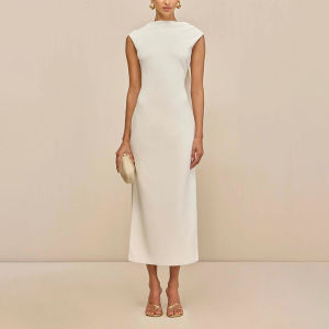 Lightly Mature Backless Autumn French Waist Dress