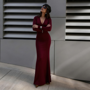 Solid Color Sheath Slim Slimming Dress
