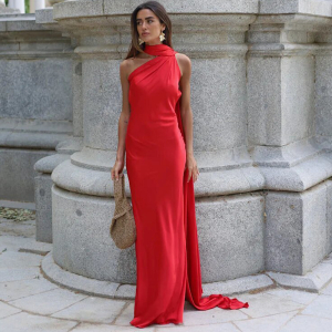 Elegant Ribbon Dress Fashionable Backless Slim Dress