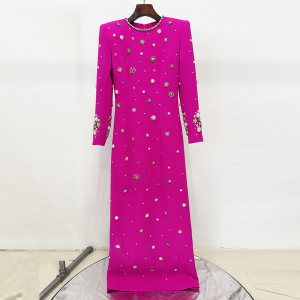 Star Heavy Industry Beads Diamond Slim Maxi Formal Dress