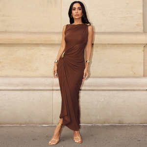 Summer Slim Metal Decorative Sheath Sleeveless Dress