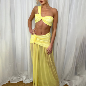 Summer Bikini Top Gauzy Package Hip Skirt Two Piece Sets