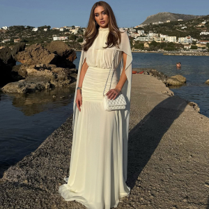 Autumn Winter Waist Controlled Sheath Pleated Ribbon Solid Color Dress