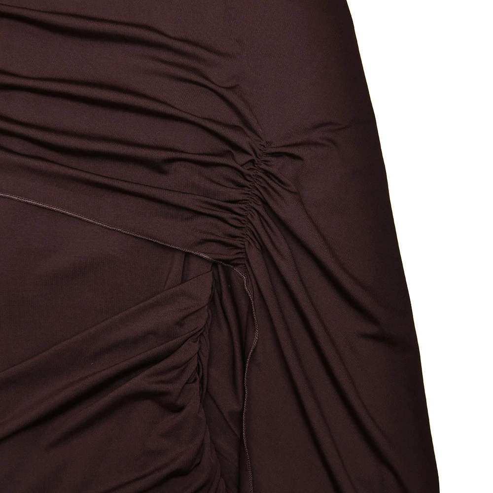 Round Neck Shoulder Wrap Solid Color Slim Fitting Patchwork Ribbon Dress 12 Round Neck Shoulder Wrap Solid Color Slim Fitting Patchwork Ribbon Dress - Image 12