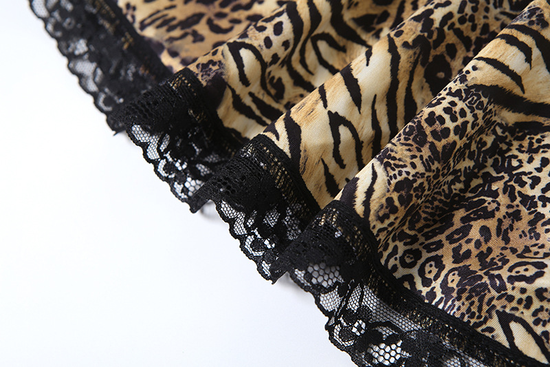 Autumn Winter Backless Slim Fit See through Lace Leopard Splicing Slip Dress 11 Autumn Winter Backless Slim Fit See Through Lace Leopard Splicing Slip Dress - Image 11