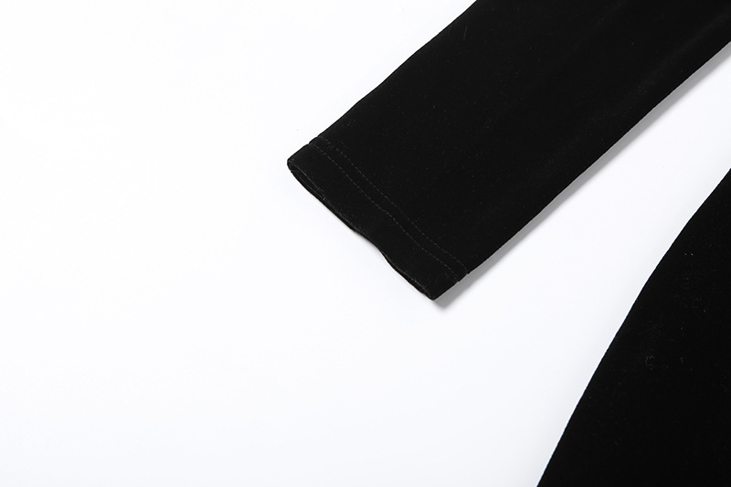Autumn Winter High Collar Long Sleeve Elegant Graceful Slim Solid Color Slimming Dress 8 Autumn Winter High Collar Long Sleeve Elegant Graceful Slim Solid Color Slimming Dress - Image 8