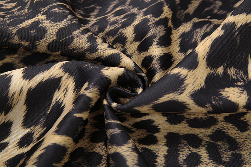 Autumn Winter Collared Print Leopard Print Long Casual Bandage Trench Coat 10 Autumn Winter Collared Print Leopard Print Long Casual Bandage Trench Coat - Image 10