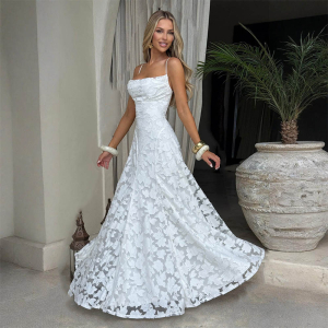 Summer Strap Chiffon Elegant Backless Evening Dress