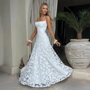 Summer Strap Chiffon Elegant Backless Evening Dress