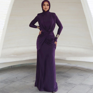 Autumn Winter Slim Half Turtleneck Solid Color Irregular Asymmetric Elegant Dress