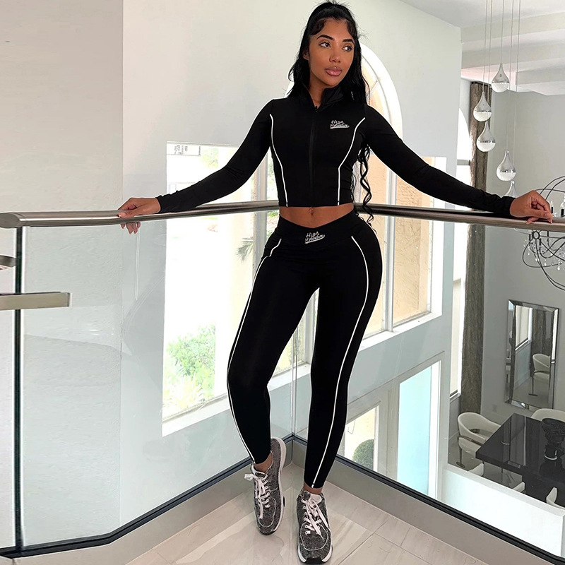 Autumn Winter Cropped Long Sleeve Top Slim Hip Pants Set 3 Autumn Winter Cropped Long Sleeve Top Slim Hip Pants Set - Image 3
