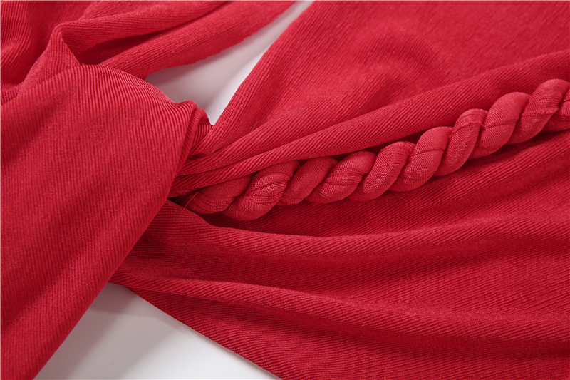 Autumn Winter Deep V Plunge Halter Backless Hip Solid Color Dress 8 Autumn Winter Deep V Plunge Halter Backless Hip Solid Color Dress - Image 8
