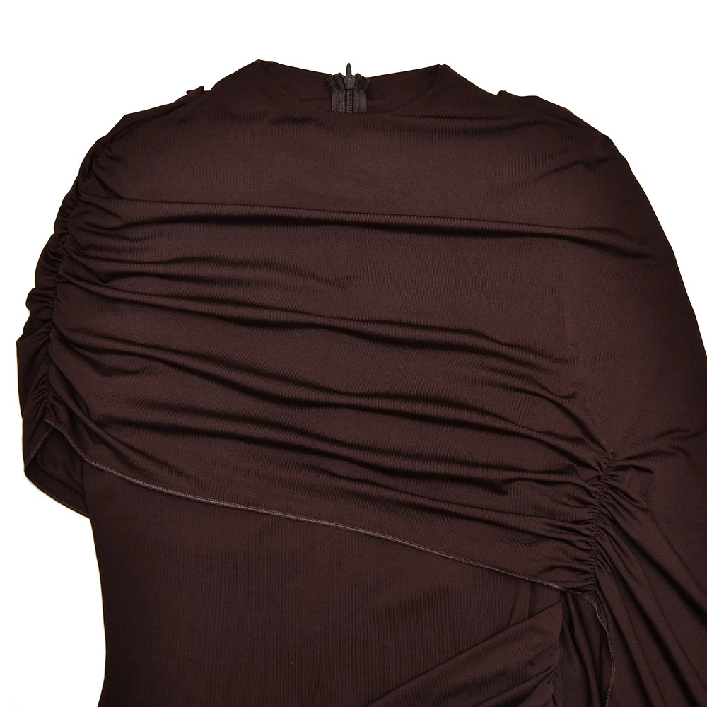 Round Neck Shoulder Wrap Solid Color Slim Fitting Patchwork Ribbon Dress 11 Round Neck Shoulder Wrap Solid Color Slim Fitting Patchwork Ribbon Dress - Image 11
