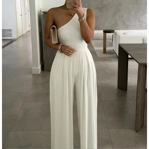 Celeb Concise One Shoulder Asymmetric Comfortable Jumpsuit
