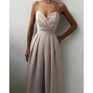 Sling Waist Straight Mop Floor Minimalist Jumpsuit