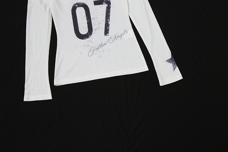 Autumn See through Slim Fit V neck Printed Long Sleeved T shirt Top 9 Autumn See Through Slim Fit V Neck Printed Long Sleeved T Shirt Top - Image 9