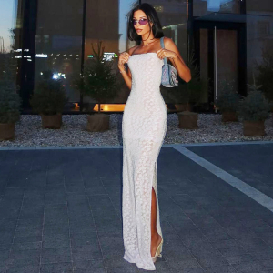 Summer Slim Fit Slit Tube Top Package Hip Dress